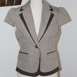 BCBGMaxAzria Black and White Striped Blazer